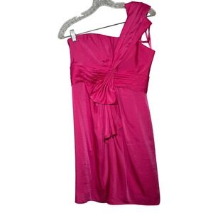 BCBGMaxazria Palais Luxe Satin One-Shoulder Dress pink women's 8 party event